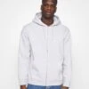 WeekdaySTANDARD ZIP HOODIE - Tröja Med Dragkedja - Light Grey Melange