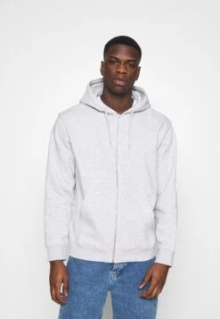 WeekdaySTANDARD ZIP HOODIE - Tröja Med Dragkedja - Light Grey Melange