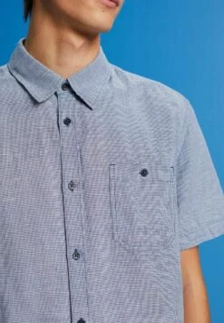 EspritKURZARM MIT HAHNENTRITTMUSTER - Skjorta - Blue -Stilfulla Val Butik 065b525da10b40218191fac7c2d8559b