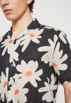 REVOLUTIONSHORT SLEEVED SHIRT WITH A CUBAN COLLAR - Skjorta - Navy -Stilfulla Val Butik 1149285f9bef4b1e9bc3d24465083c3d