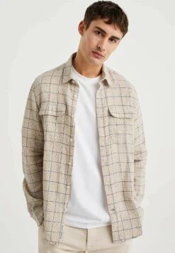 WE FashionREGULAR FIT MET DESSIN - Skjorta - Beige