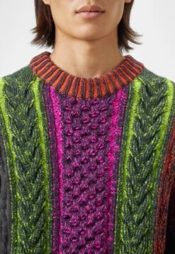 AGRUNISEX NEON PLAITED CABLE CREW - Stickad Tröja - Multi -Stilfulla Val Butik 1d7b76928ad24be08403b014e2bc2248
