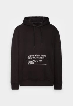 Calvin Klein JeansADDRESS LOGO HOODIE UNISEX - Luvtröja - Black