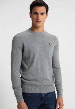 Lyle & ScottCREW NECK JUMPER - Stickad Tröja - Mid Grey Marl