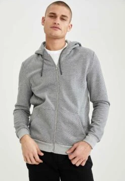 DeFactoSLIM FIT - Tröja Med Dragkedja - Grey