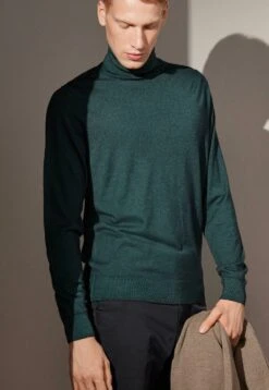 FalconeriULTRAFINE TURTLENECK - Stickad Tröja - Grün Muschio Tc -Stilfulla Val Butik 32add31a76c54ddbadc535f04d109a17