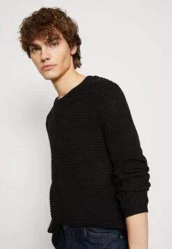 Jack & JonesJJPHIL CREW NECK - Stickad Tröja - Black