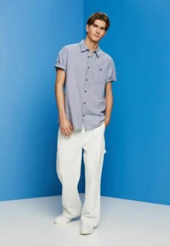 EspritKURZARM MIT HAHNENTRITTMUSTER - Skjorta - Blue -Stilfulla Val Butik 35fadc8d4e6c4b0f8ddddebd54995e47