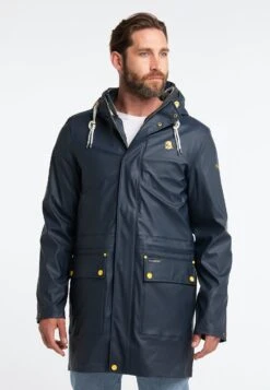 SchmuddelweddaSCHMUDDELWEDDA 3-IN-1 REGENMANTEL ACALMAR - Parkas - Marine Dunkelgrau Melange