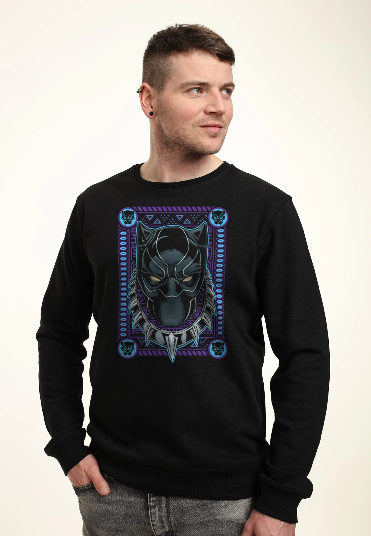 Henry TigerAVENGERS CLASSIC PANTHER CARD - Sweatshirt - Black 3 Henry TigerAVENGERS CLASSIC PANTHER CARD - Sweatshirt - Black