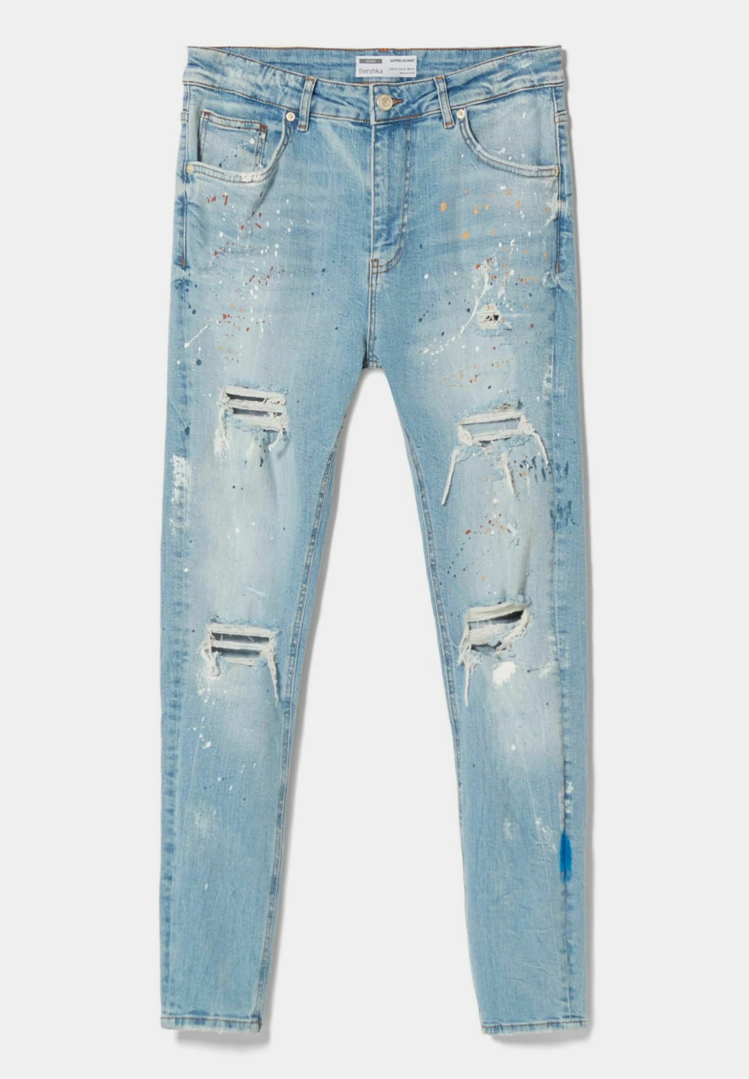 BershkaRIPPED - Jeans Skinny Fit - Lightblue Denim 7 BershkaRIPPED - Jeans Skinny Fit - Lightblue Denim - Bild 5