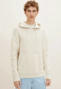 TOM TAILOR DENIMMIT STRUKTUR - Luvtröja - Cold Beige Melange