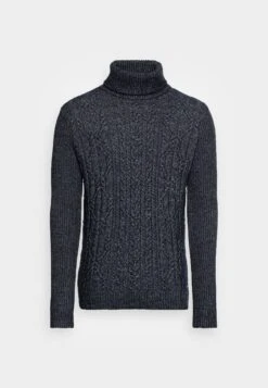 TOM TAILORCOSY CABLE TURTLE NECK - Stickad Tröja - Navy Melange