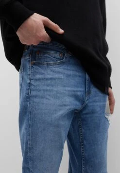 PULL & BEAR PULL&BEARBASIC WITH RIPPED DETAIL - Jeans Slim Fit - Blue Denim -Stilfulla Val Butik 6b88c2e0884c42729854e418ad9256bd