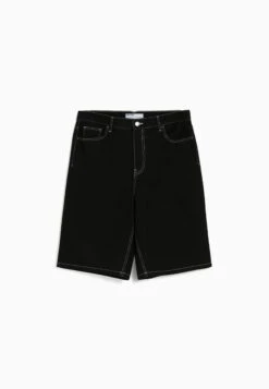 BershkaBAGGY - Jeansshorts - Black -Stilfulla Val Butik 6cbcaa45133d4fe08167d572f4223796