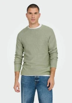 Only & SonsONSDEXTOR RAGLAN - Stickad Tröja - Seagrass