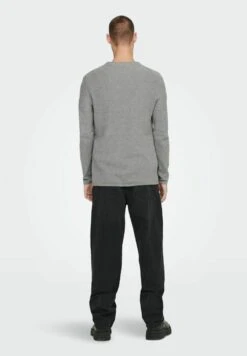 Only & SonsStickad Tröja - Medium Grey Melange -Stilfulla Val Butik 7e8cba19283545b293a2b865097ef032