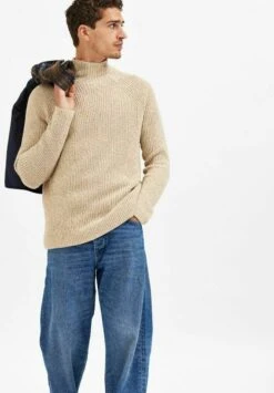 Selected HommeStickad Tröja - Cloud Cream -Stilfulla Val Butik 7ee56d8e697442b1875d576cc5190a16