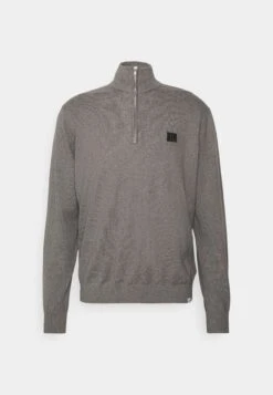 Les DeuxELIAS PATCH CASHTON HALFZIP - Kofta - Light Grey Melange/rosin -Stilfulla Val Butik 8099857810c34f04a5e048621a3bbd4f