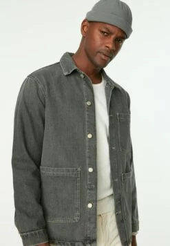 TrendyolJeansjacka - Grey -Stilfulla Val Butik 823b99d4d79f4bf290de5254491a53a7