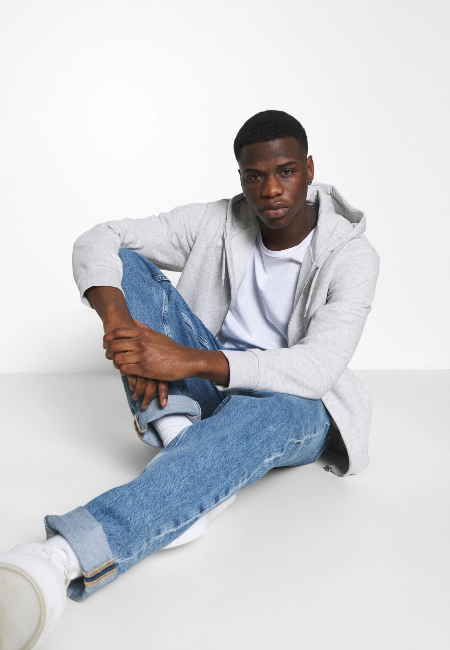 WeekdaySTANDARD ZIP HOODIE - Tröja Med Dragkedja - Light Grey Melange 6 WeekdaySTANDARD ZIP HOODIE - Tröja Med Dragkedja - Light Grey Melange - Bild 4