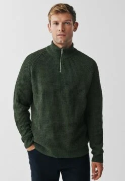 NextZIP NECK - Stickad Tröja - Green