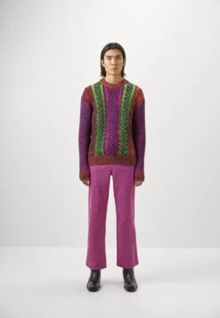 AGRUNISEX NEON PLAITED CABLE CREW - Stickad Tröja - Multi