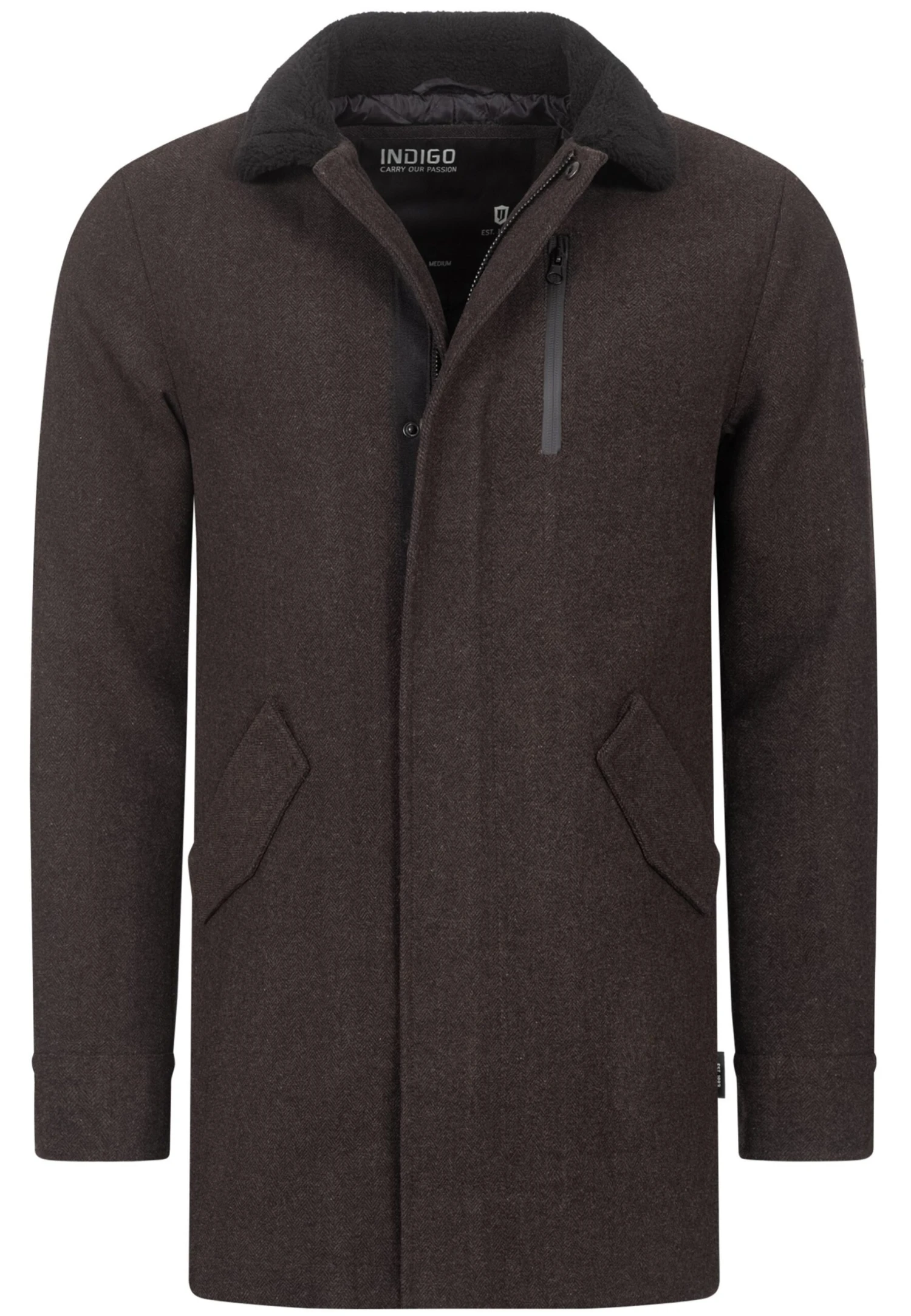 INDICODE JEANSFALMO - Kort Kappa / Rock - Mini Herringbone Brown 8 INDICODE JEANSFALMO - Kort Kappa / Rock - Mini Herringbone Brown - Bild 6