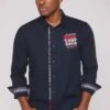 Camp DavidLANGARM MIT ARTWORKS - Skjorta - Blue Navy -Stilfulla Val Butik a17ff4b509824717bf9fe301181d81e7