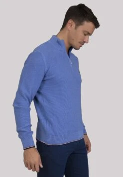 Sir Raymond TailorStickad Tröja - Blue Melange -Stilfulla Val Butik ac6a871492d1479b8bdfd481eed55677