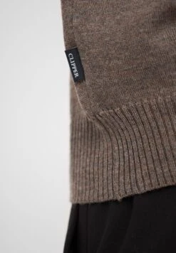 ClipperMILAN - Stickad Tröja - Dark Khaki Melange -Stilfulla Val Butik b356e10573c640d3a93d63d996fac666