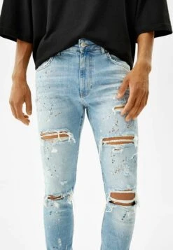 BershkaRIPPED - Jeans Skinny Fit - Lightblue Denim 11 BershkaRIPPED - Jeans Skinny Fit - Lightblue Denim -Stilfulla Val Butik b58d56d53c5f4bf791cdb962e9a89d60