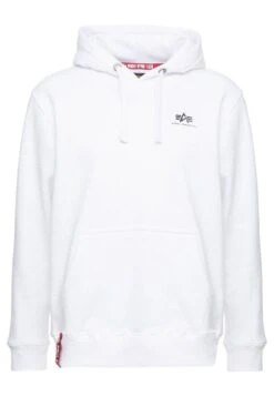 Alpha IndustriesBASIC HOODY SMALL LOGO - Luvtröja - White -Stilfulla Val Butik b8d87595f9d44b3bb58e829749e26aab