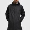 Selected HommeLONGLINE - Kort Kappa / Rock - Black