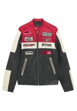 PULL & BEAR PULL&BEARJacka I Konstläder - Mottled Black -Stilfulla Val Butik bb00914a6d684e24887e6ca7237e9ca6