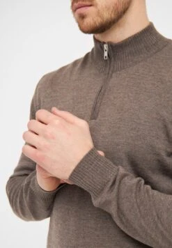 ClipperMILAN - Stickad Tröja - Dark Khaki Melange -Stilfulla Val Butik bbc4758a9b4443f9ae6e26dbb0e82c05