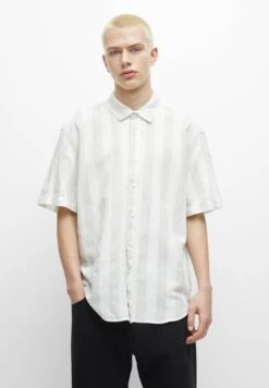 PULL & BEAR PULL&BEARSTRIPED SHORT SLEEVE - Skjorta - Light Green