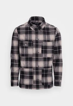 Brave SoulTECHNIQUE - Tunn Jacka - Ecru/black Check -Stilfulla Val Butik d59ee299efcb44a9a61630fe36efa8a5