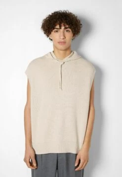 BershkaStickad Tröja - Beige