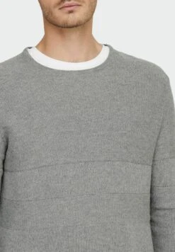 Only & SonsStickad Tröja - Medium Grey Melange -Stilfulla Val Butik dc5d3f274f834dfd98bd3f4f14c250fa