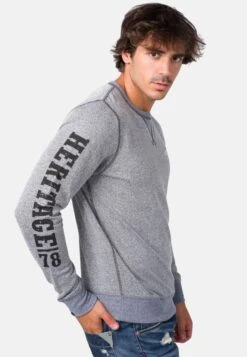 KoroshiMARBLED CREW NECK - Sweatshirt - Gris Grey -Stilfulla Val Butik e8951a38260c4f5fa587c042fa6623bf