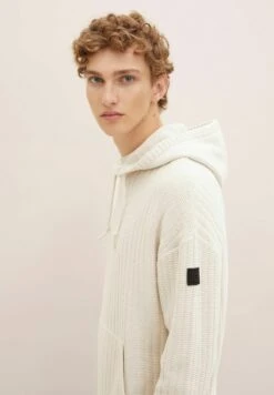 TOM TAILOR DENIMMIT STRUKTUR - Luvtröja - Cold Beige Melange -Stilfulla Val Butik e92b3b3d92114f998c951abbc2bab2b2