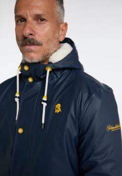 SchmuddelweddaSCHMUDDELWEDDA REGENJACKE MIT WEBPELZFUTTER IN TEDDYOPTIK KILATA - Parkas - Marine -Stilfulla Val Butik e9c48477f11f40e6bf83588fb48e839b