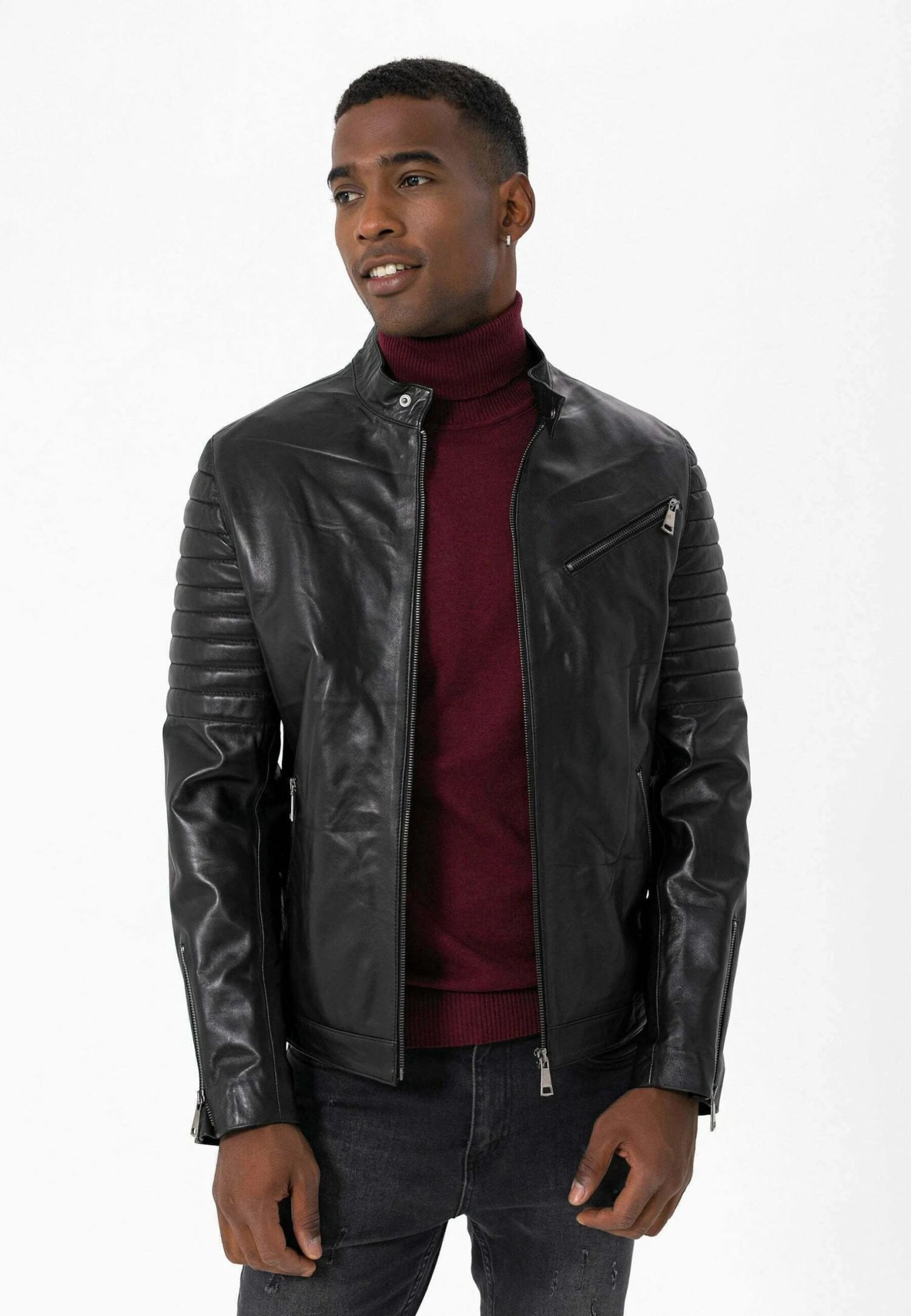 Jimmy SandersREGULAR FIT - Skinnjacka - Black 3 Jimmy SandersREGULAR FIT - Skinnjacka - Black