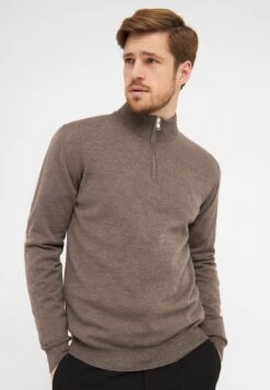 ClipperMILAN - Stickad Tröja - Dark Khaki Melange -Stilfulla Val Butik ff4537414ead439b9fa9322589ff1798